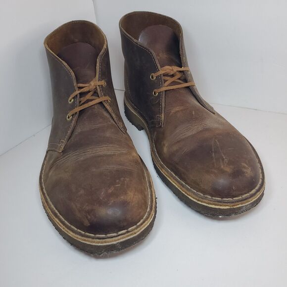 Clarks Men’s Desert Boots Leather Crepe Sole 8.5M Brown Chukka Shoes Classic main image 12